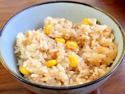 めんつゆで作る☆コーンとツナの炊き込みご飯